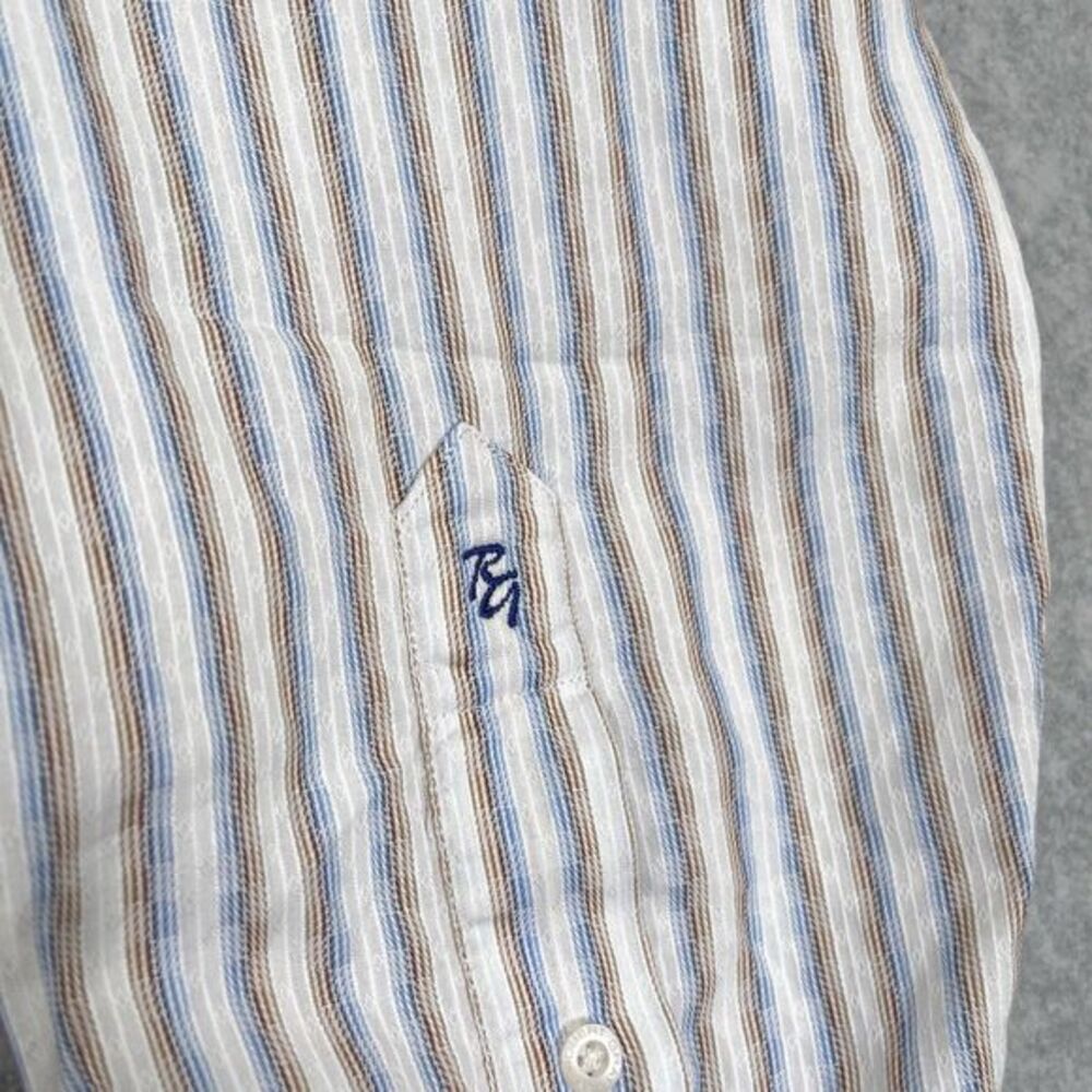 Robert Graham Shirt Mens XL‎ Paisley Striped Flip Cuff Collar Dollar Sign Eyes - Picture 14 of 15